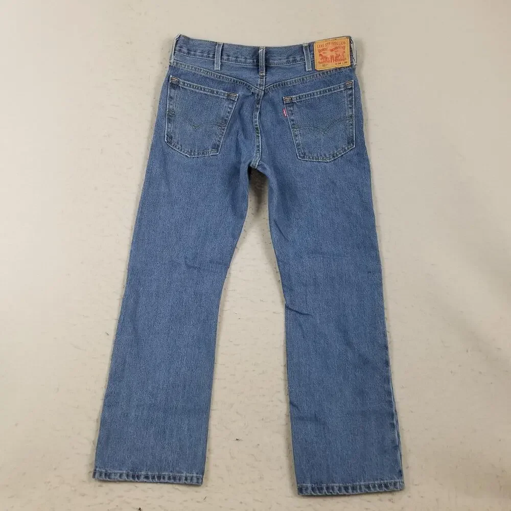 Levis 517 Jeans Mens 34x30 Blue Medium‎ Wash Bootcut 100% Cotton Denim Casual